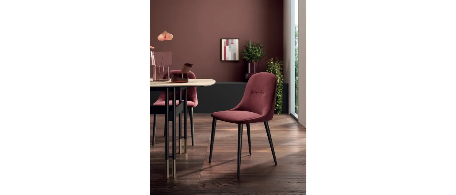 Velvet chair Dada by Di Lazzaro