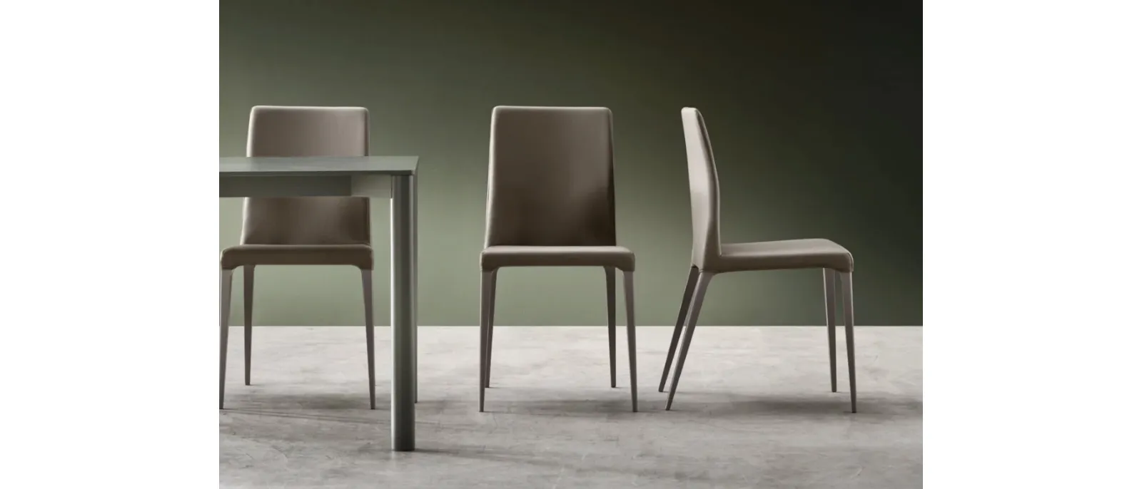 The plastic seat of the chair Dakota by Maronese is shaped