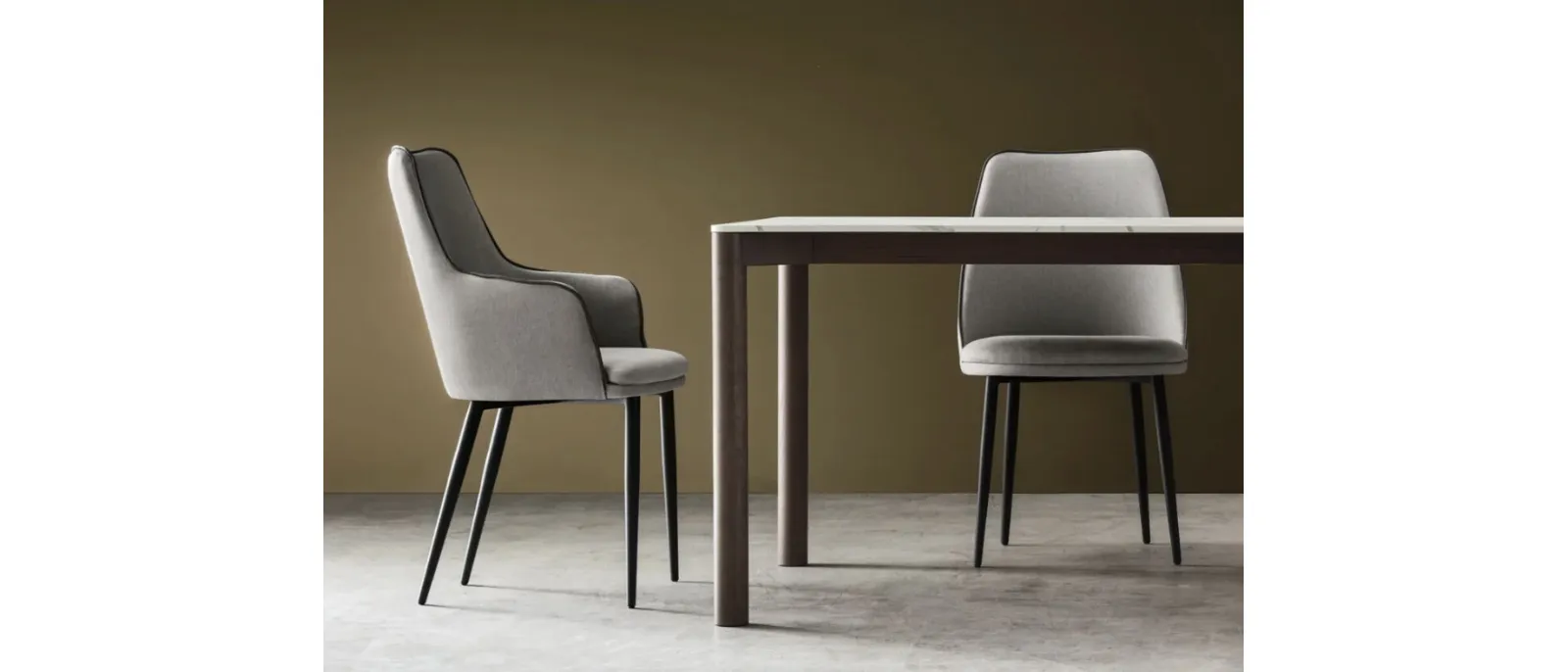 A modern chair with classic details, designed