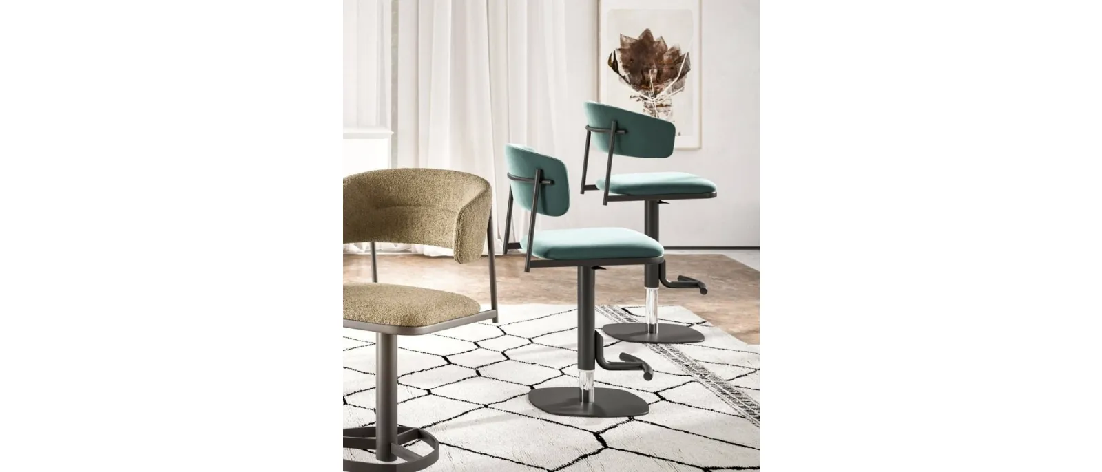 Fabric stools Adam and Alida by Ozzio