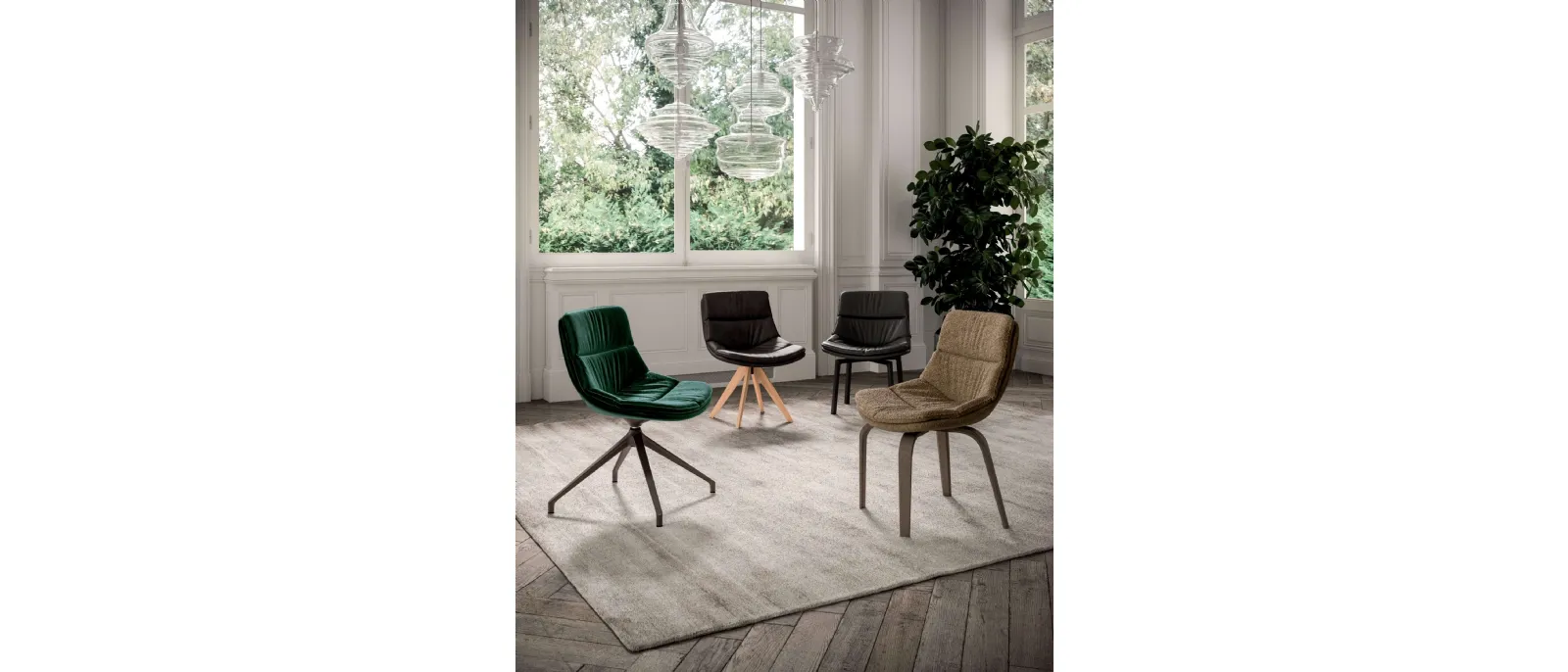 Siria leather chair by Ozzio