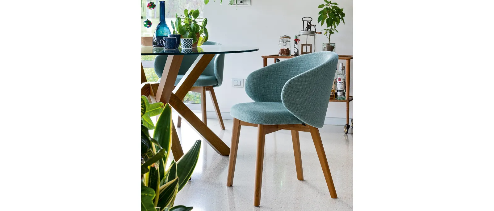 Connubia's upholstered fabric Tuka chair