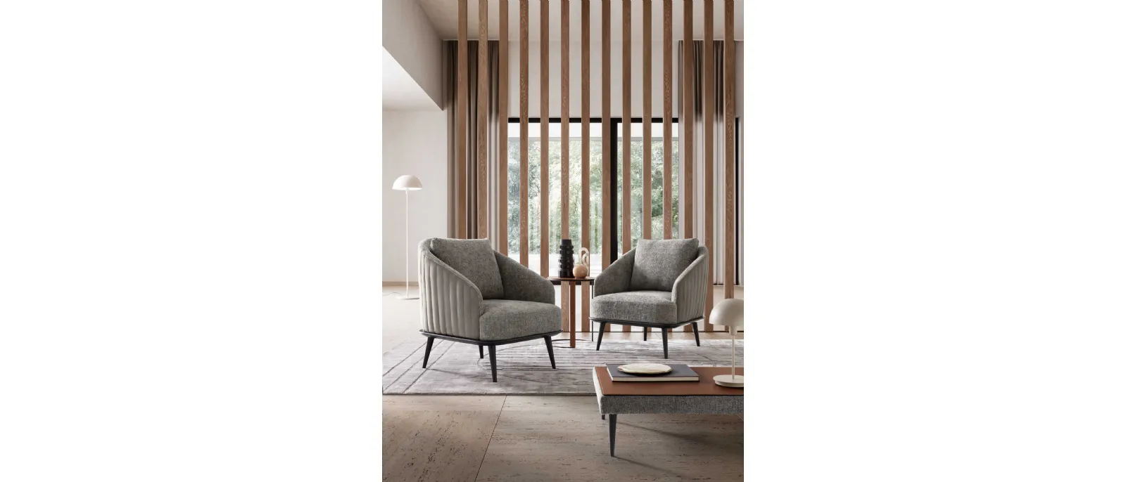 Lala armchair is made with a wooden frame of 2