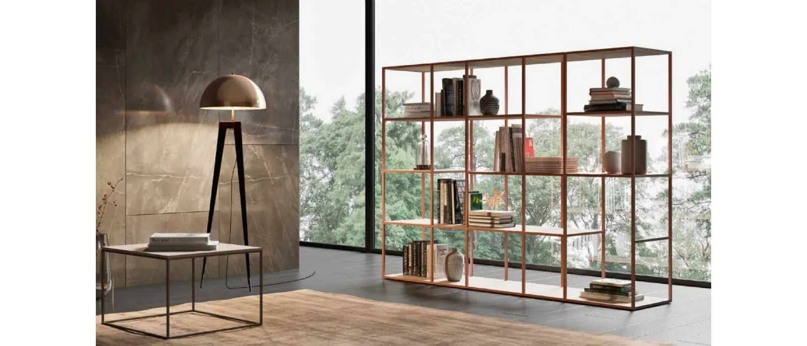 Modern bookcase in Grafic 02 matt lacquer by Orme