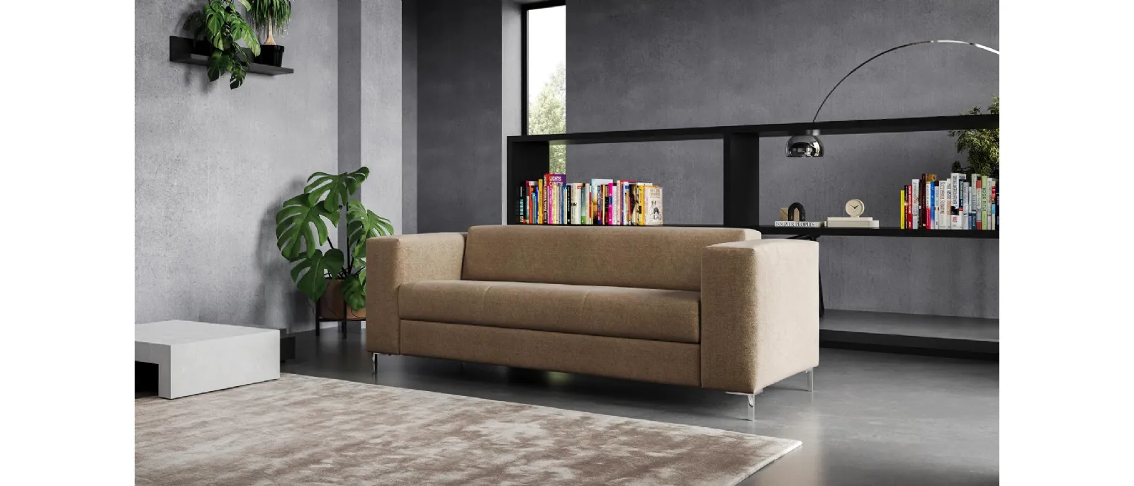 The sofa bed is made of solid beech wood frame covered