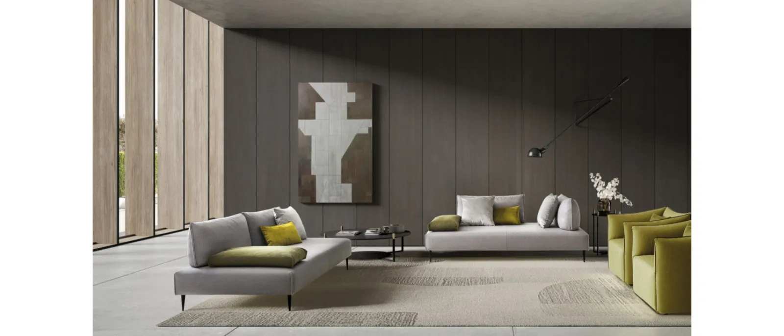 The BACIO light sofa is designed and conceived by the young architect Francesca Siron