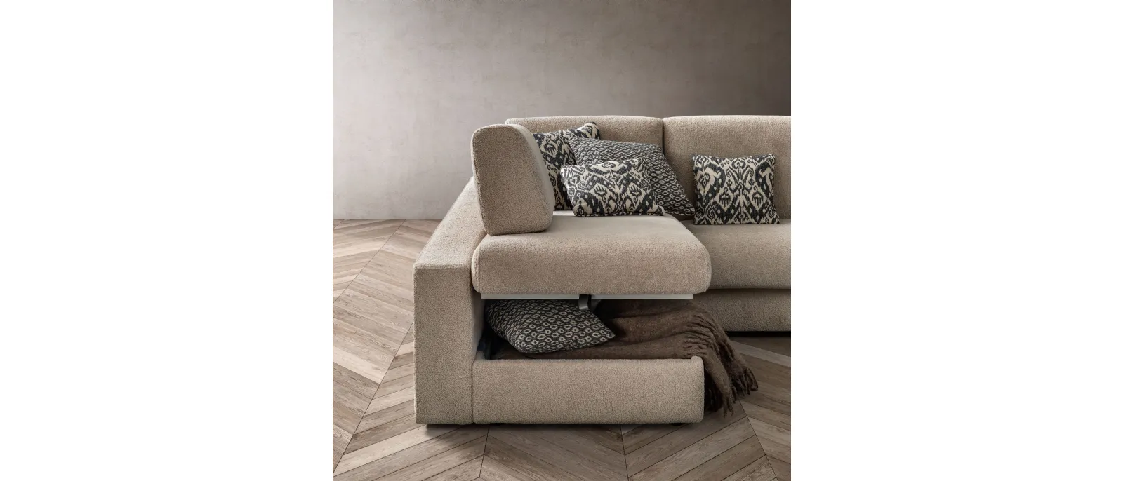 Sofa bed with storage peninsula Cliff by Samoa.