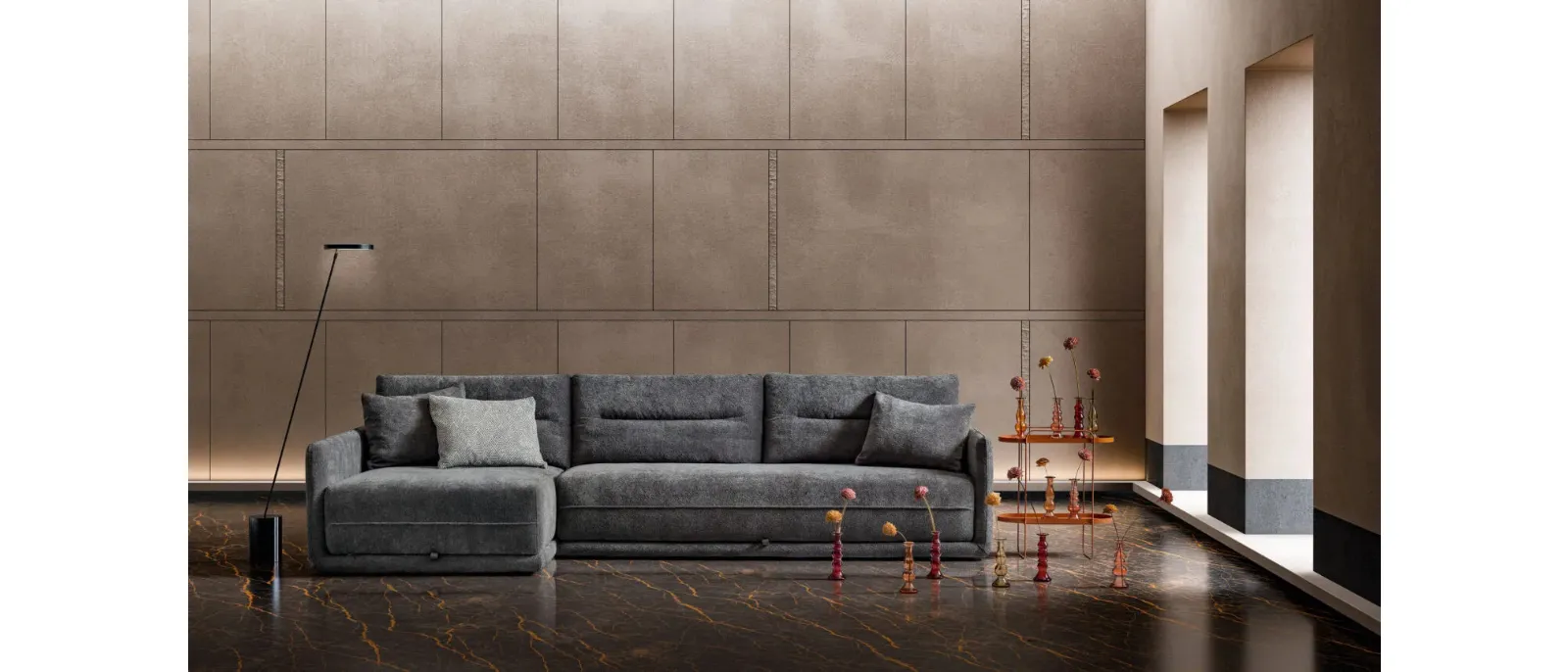 Convertile Sofa Bed Clock by Samoa