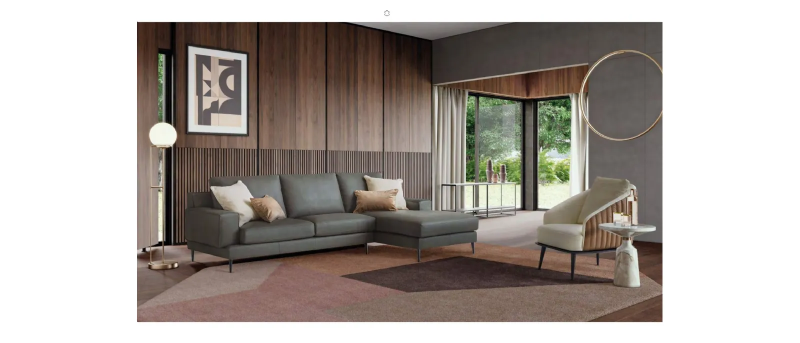 Le Comfort presents the new Kennedy sofa with peninsular structure, finished either on two