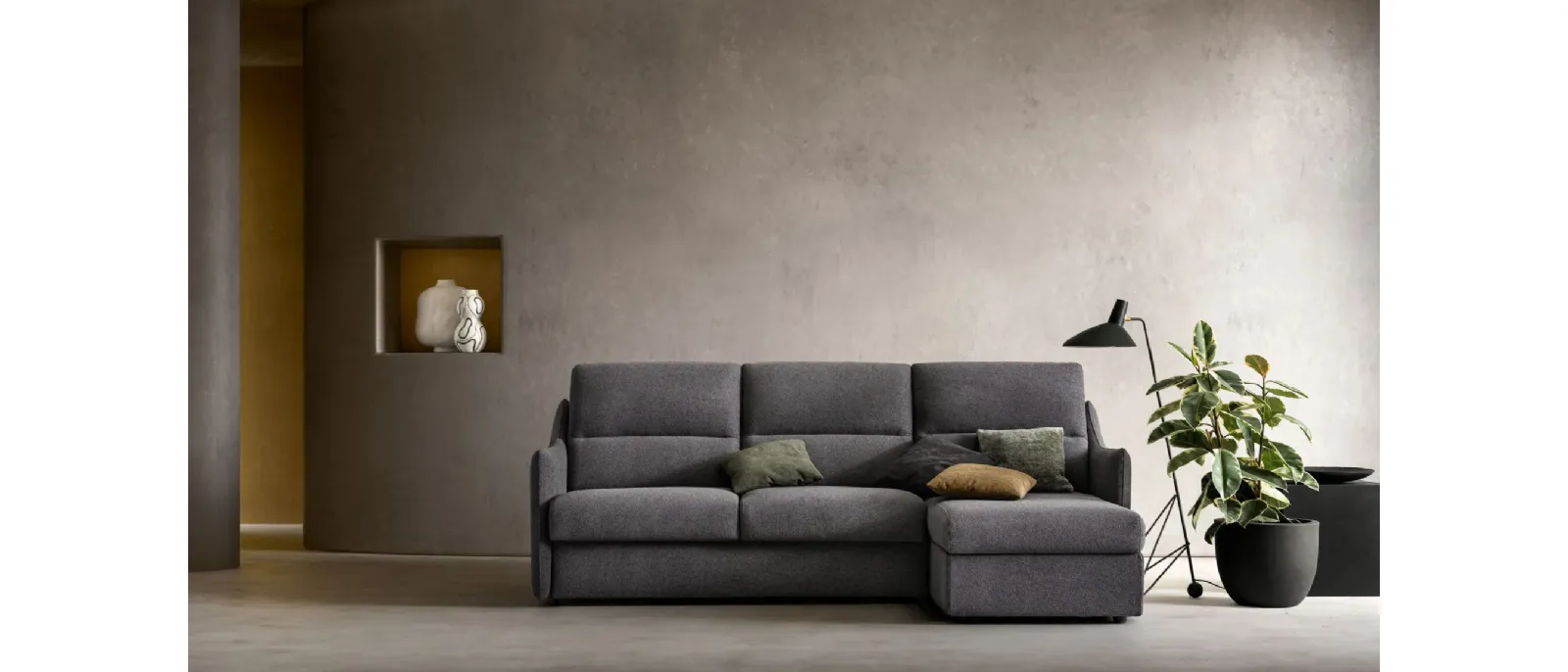 Logan sofa bed with peninsula by Samoa.