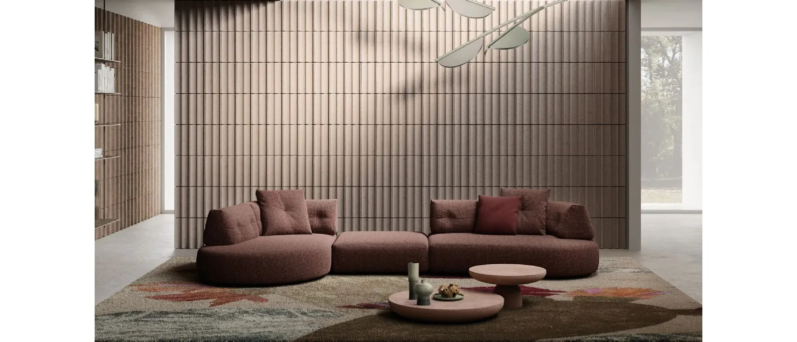 Lotus sofa with chaise longue by Doimo Salotti