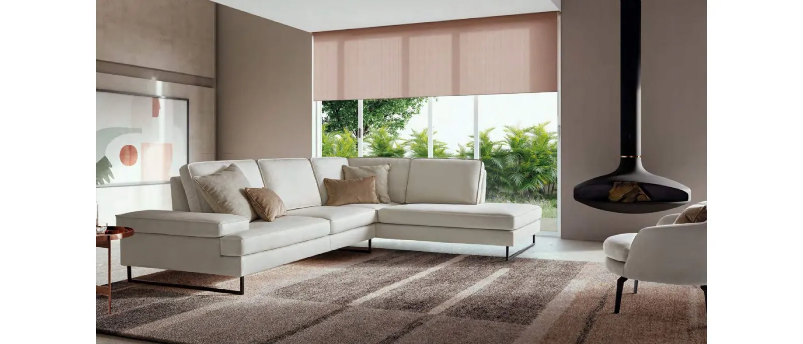 Il divano angolare moderno, lussuoso ed elegante,