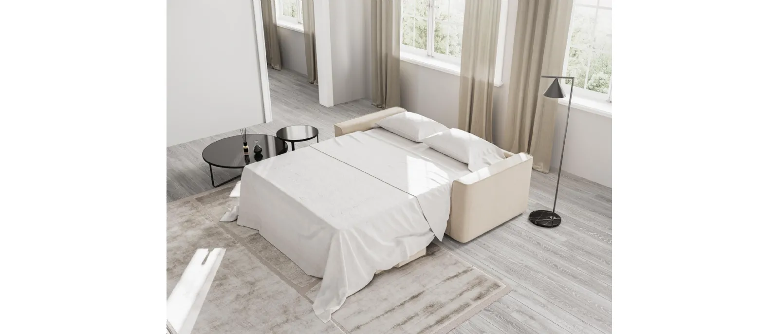 Only sofa bed is equipped with a springy system that allows