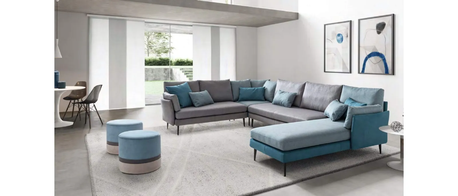 Ralph by Le Comfort is a comfortable fabric sofa with chaise longue that offers all the comfort needed