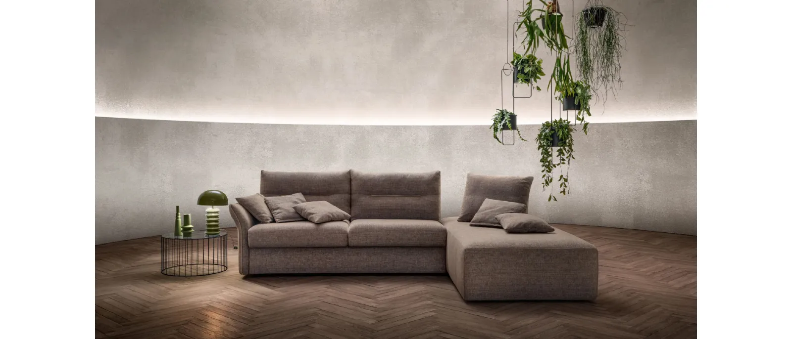 Sofa bed with peninsula Rock by Samoa.