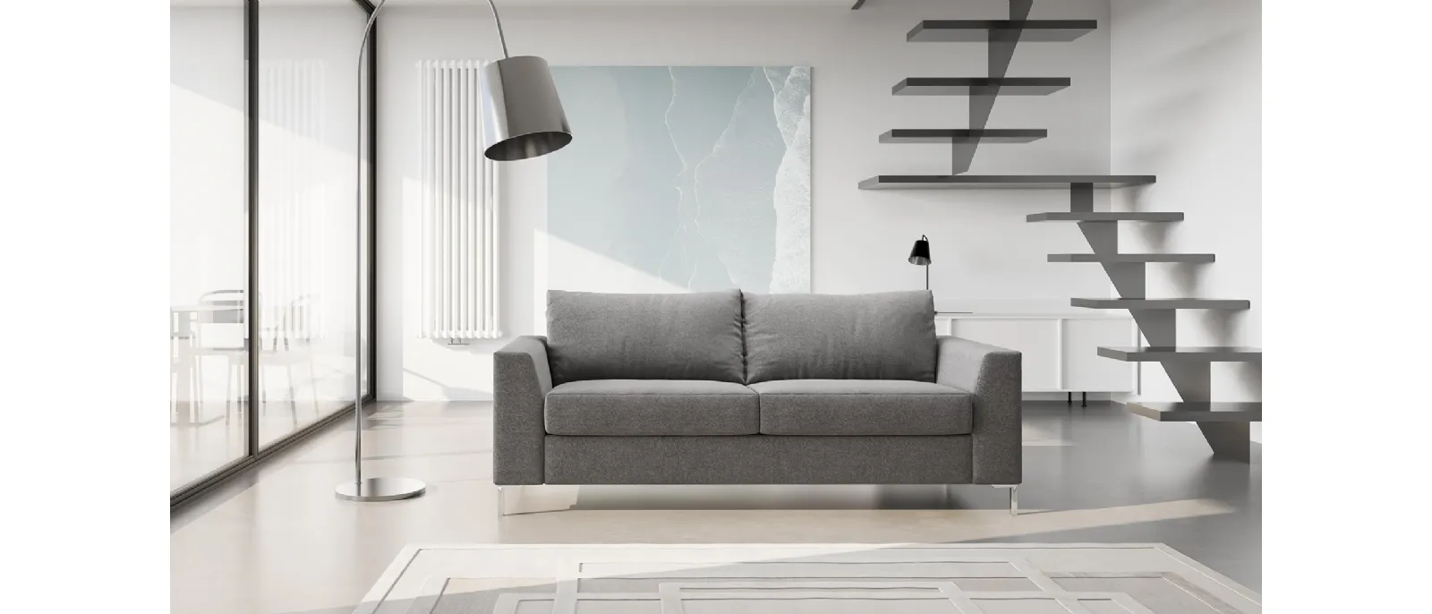 The sofa bed system has a structure made of solid wood covered