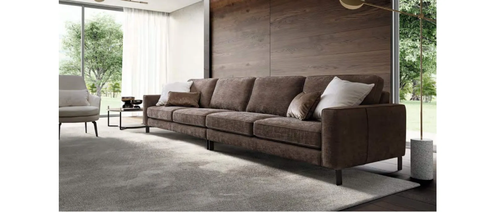 Sofa Russell is made from different combinations of fabrics to choose from.