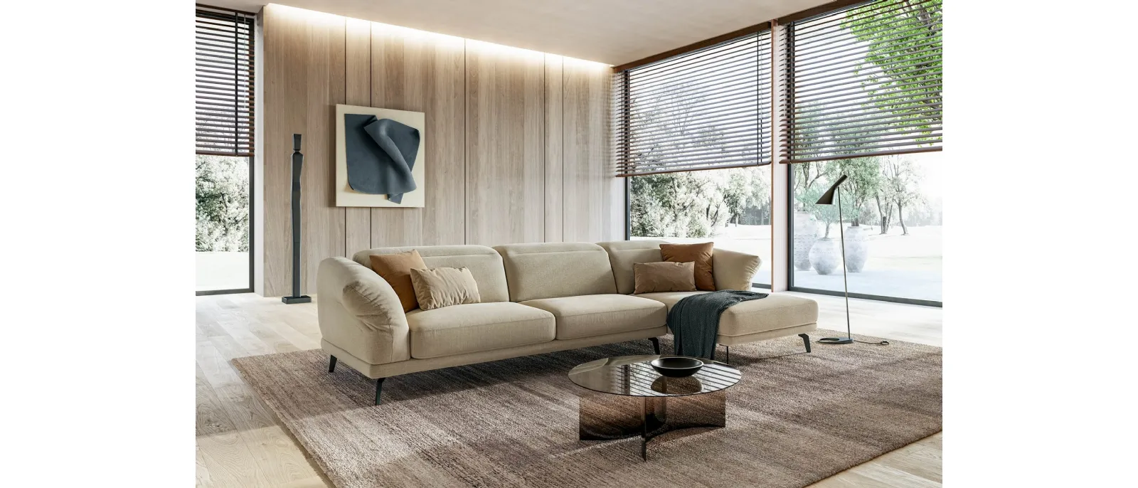 Sky sofa by Lcomfort is composed of large and rounded cushions