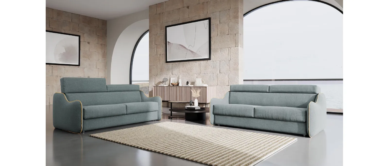 Stone sofa bed is the latest innovation from DIVALETTI
