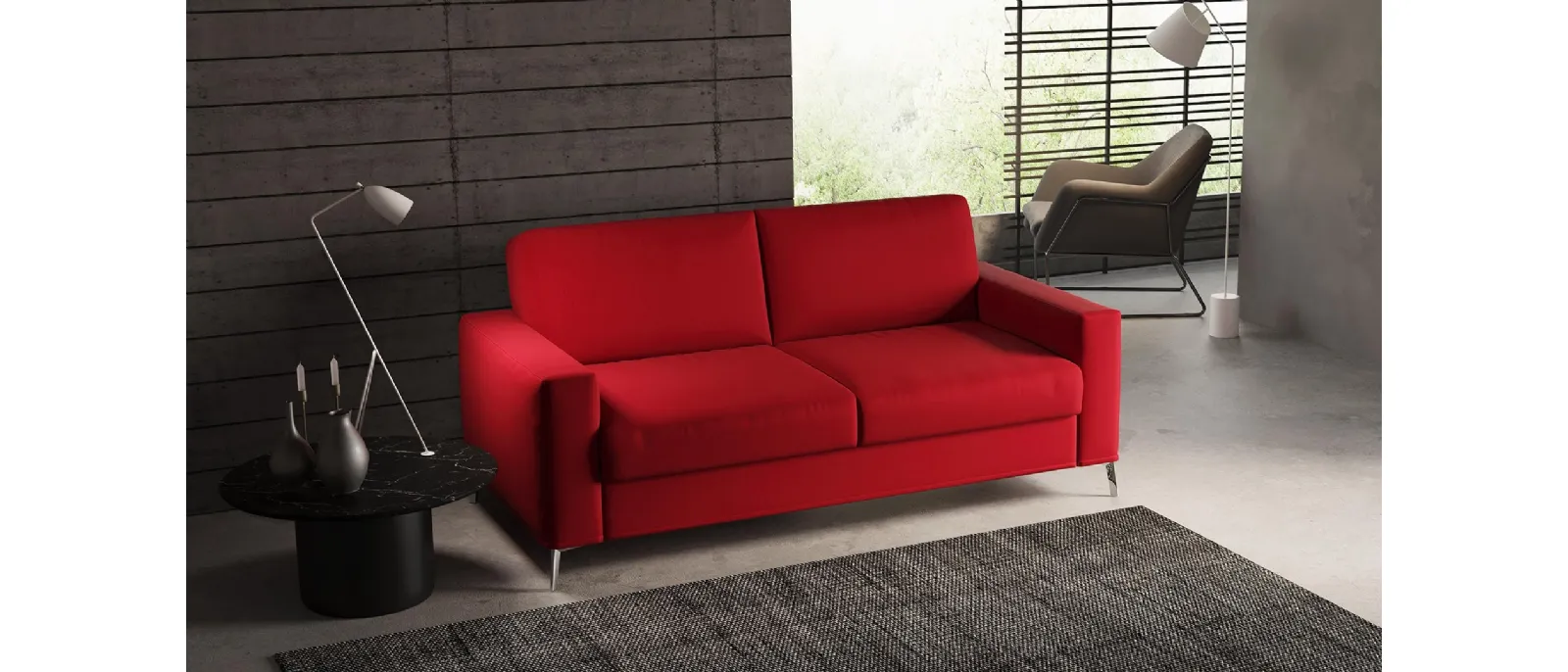 Suite sofa bed with 2 chairs and footstools