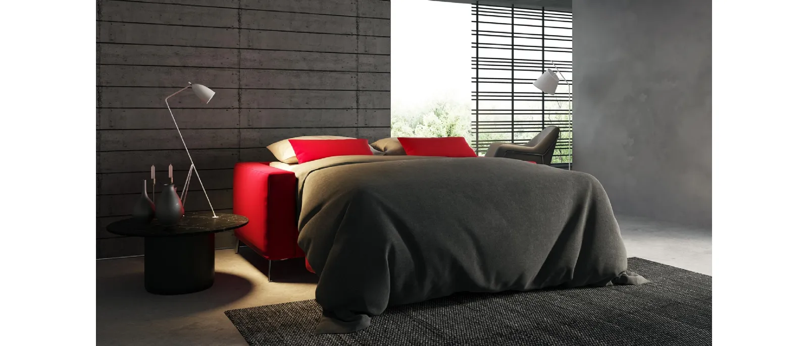 The sofa bed from suite divalette home is made of
