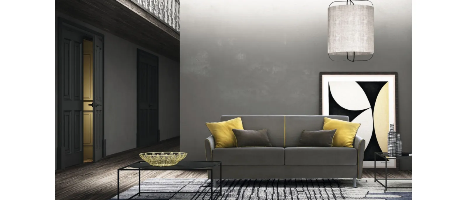 This sofa bed from the Italian company Le Comfort is a comfortable and practical piece of furniture