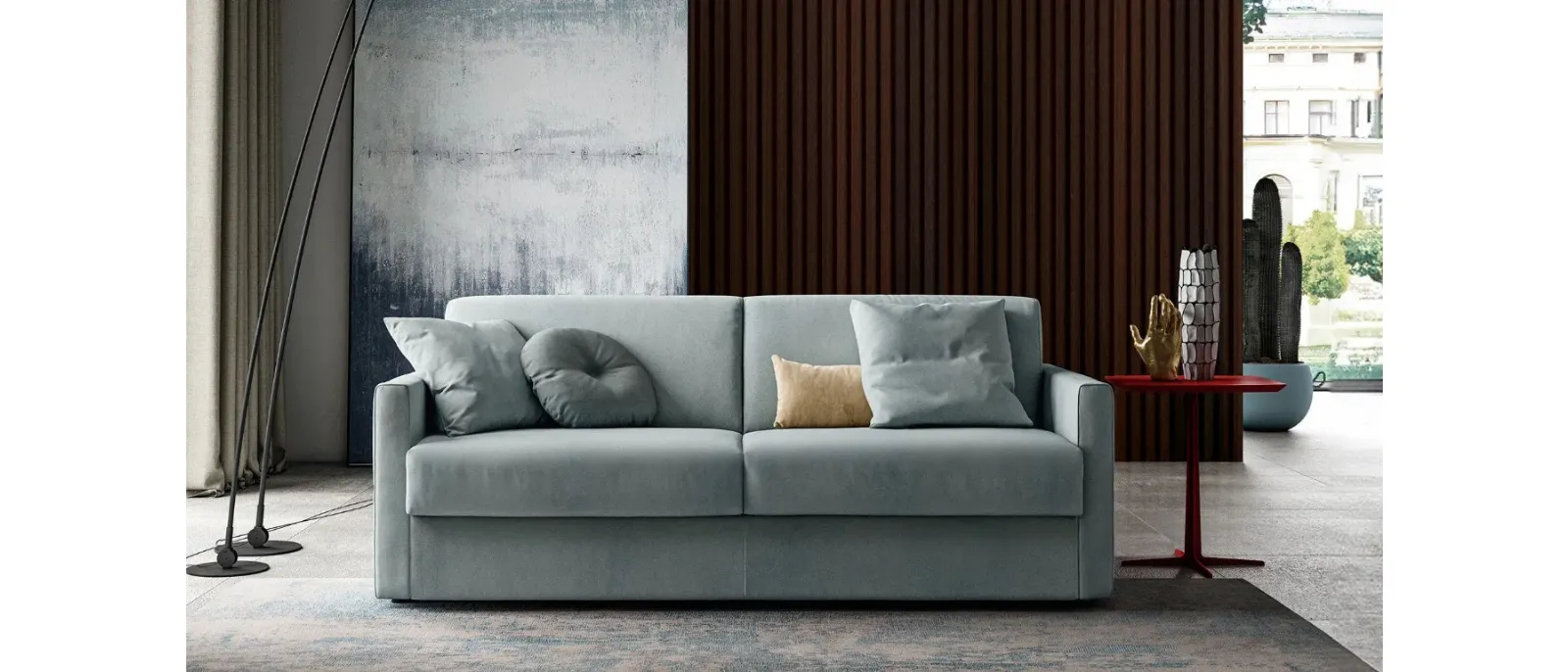 Tibby linear sofa bed by Doimo Salotti