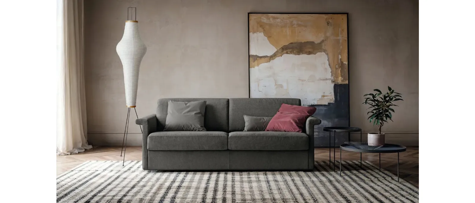 Linear sofa bed Titus by Doimo Salotti