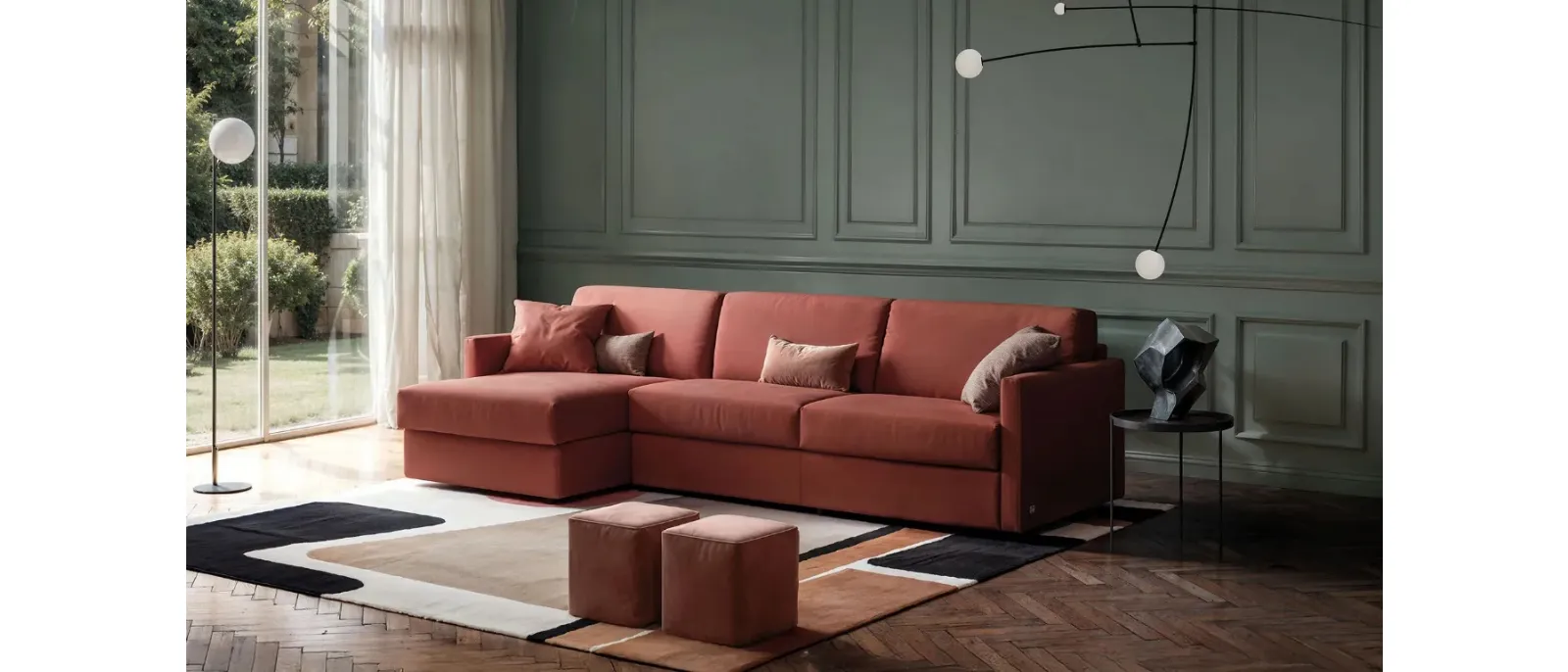 Sofa Bed with Trent Peninsula by Doimo Salotti.