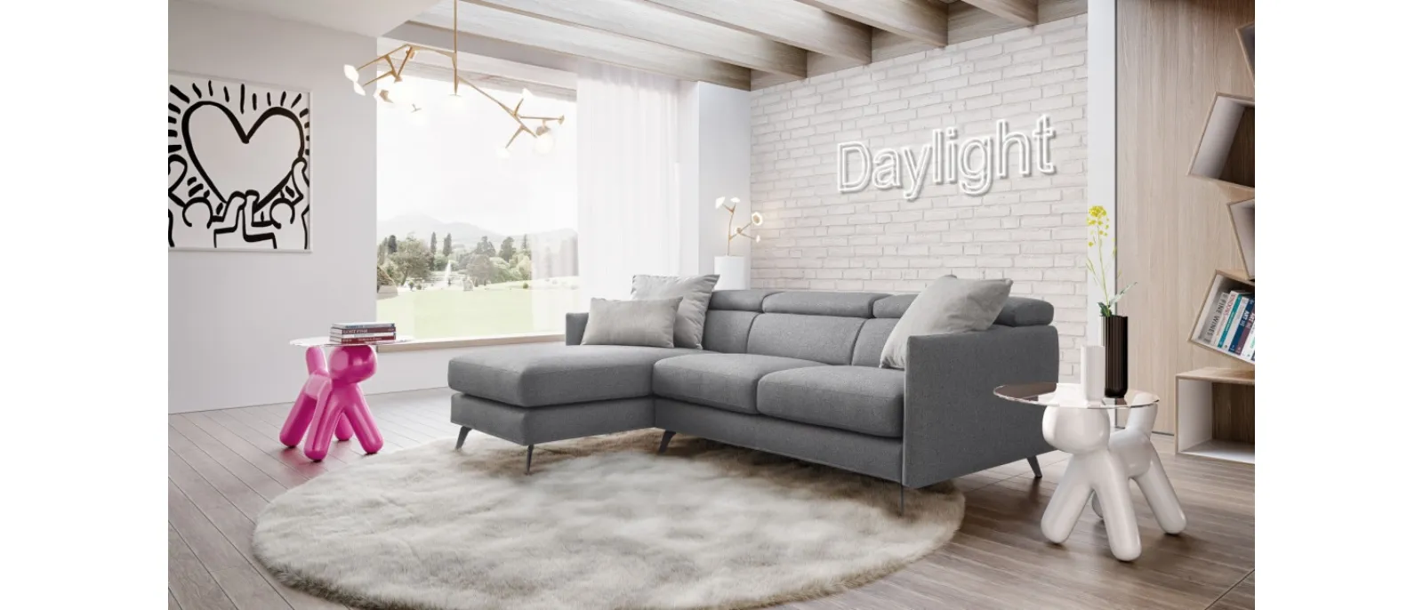 The Vanessa sofa with chaise longue by the British designer Jonathan Alder is designed to