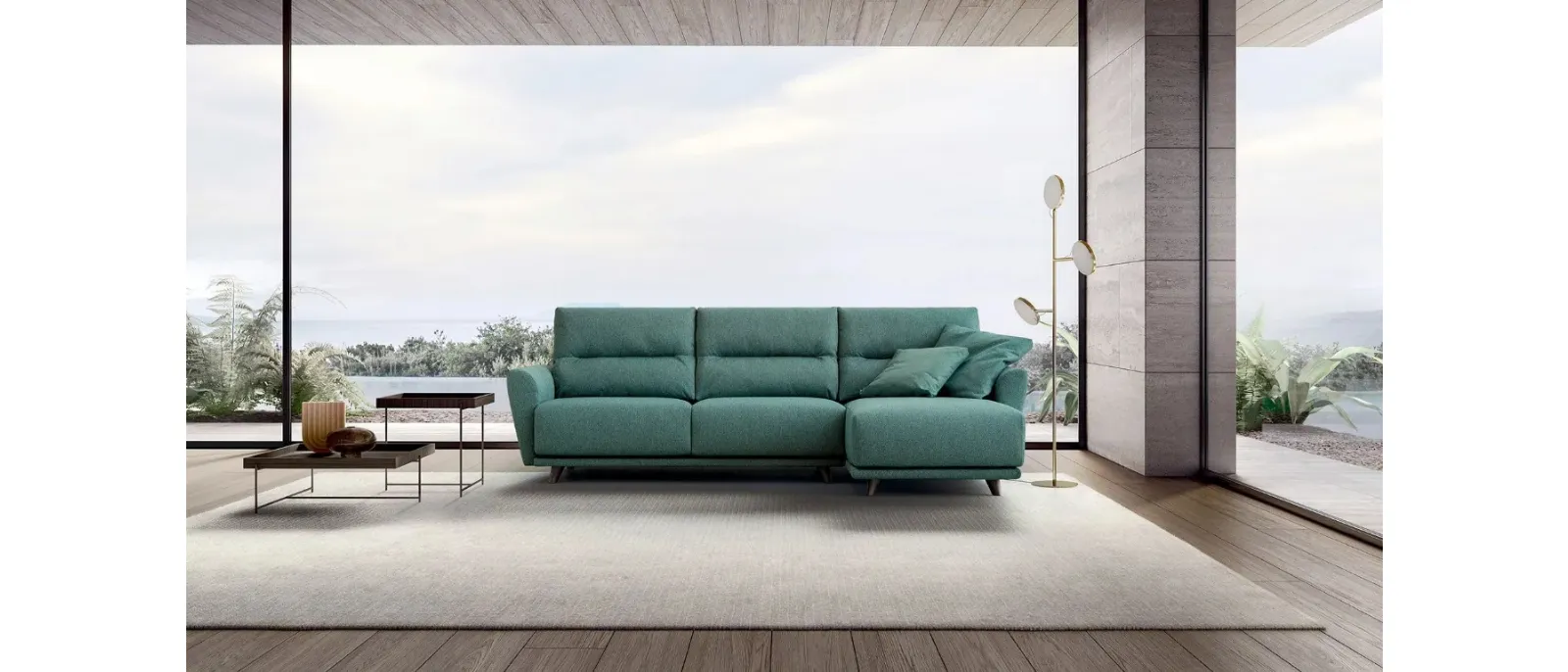 Sofa with chaise longue Victor by Doimo Salotti