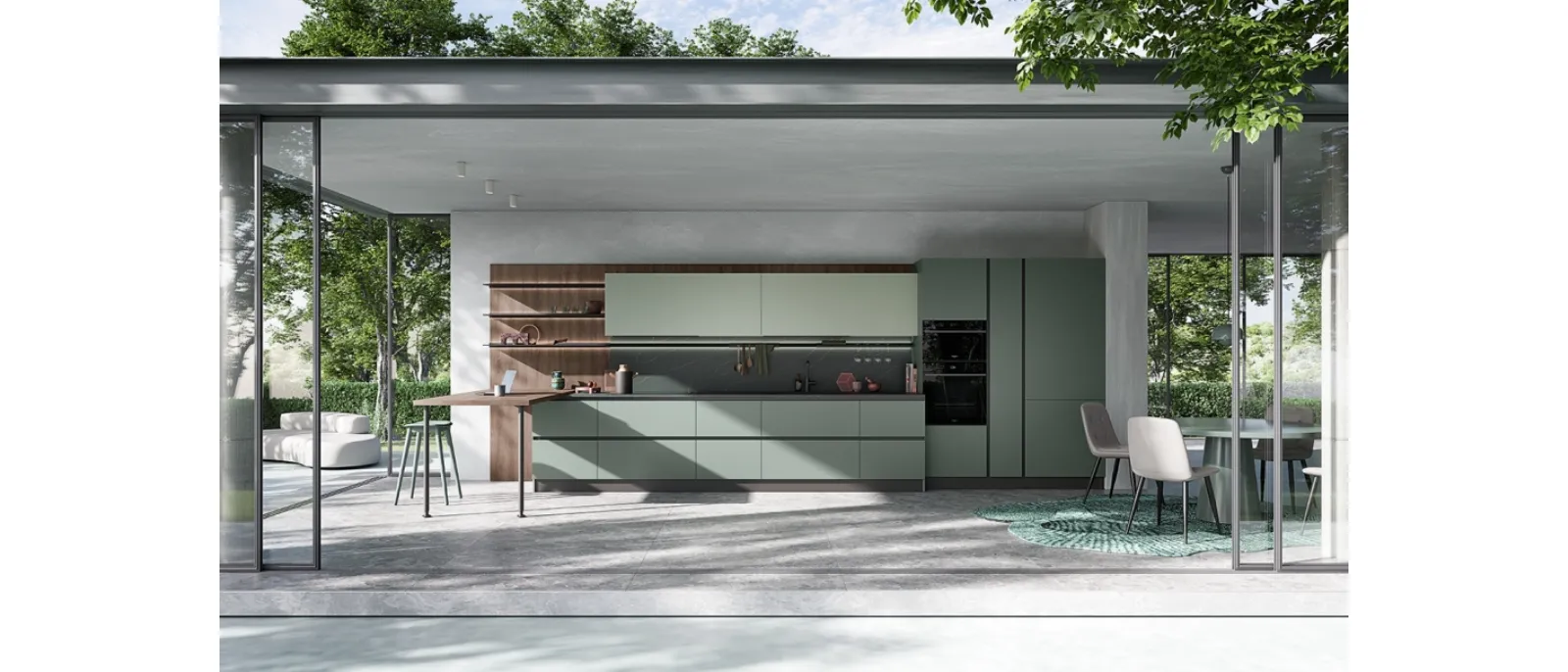 Modern kitchen with Easy 07 peninsula by Ar-due