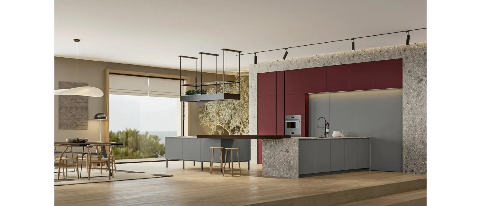 Modern kitchen with Gea 05 peninsula by Arrex