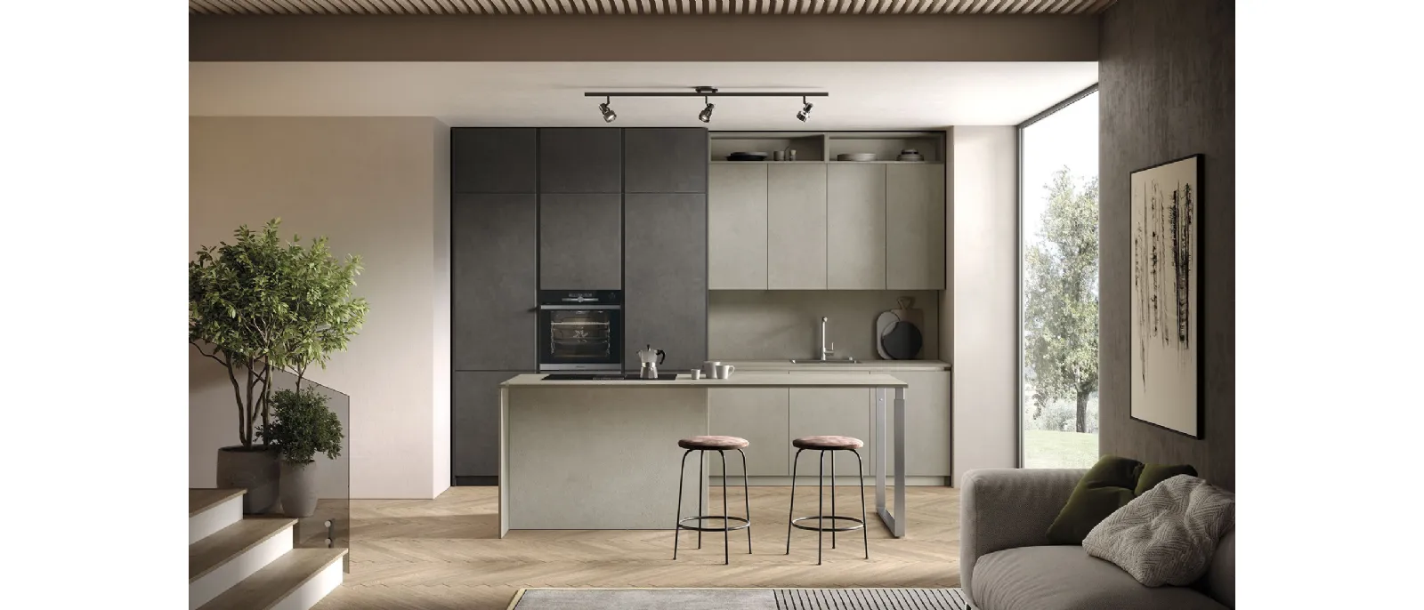 Modern Kitchen with island Just24 03 by Essebi