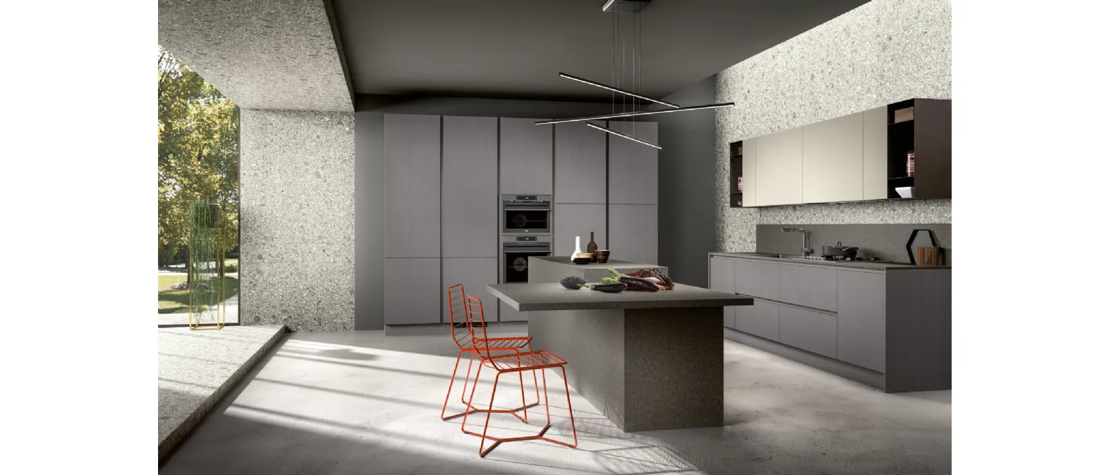Modern kitchen with island Stella composition 07 by Essebi