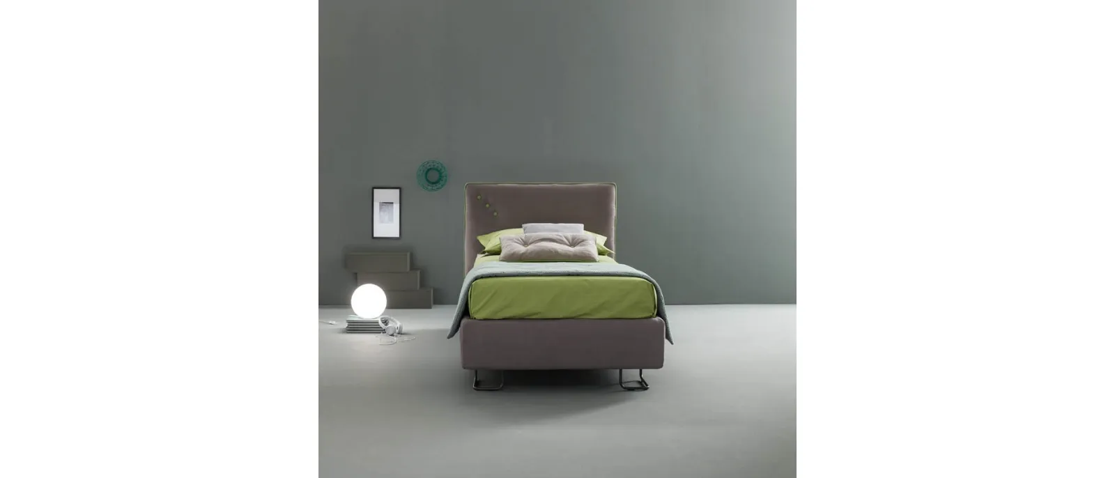 Modern fabric bed with Snap headboard by Bside.