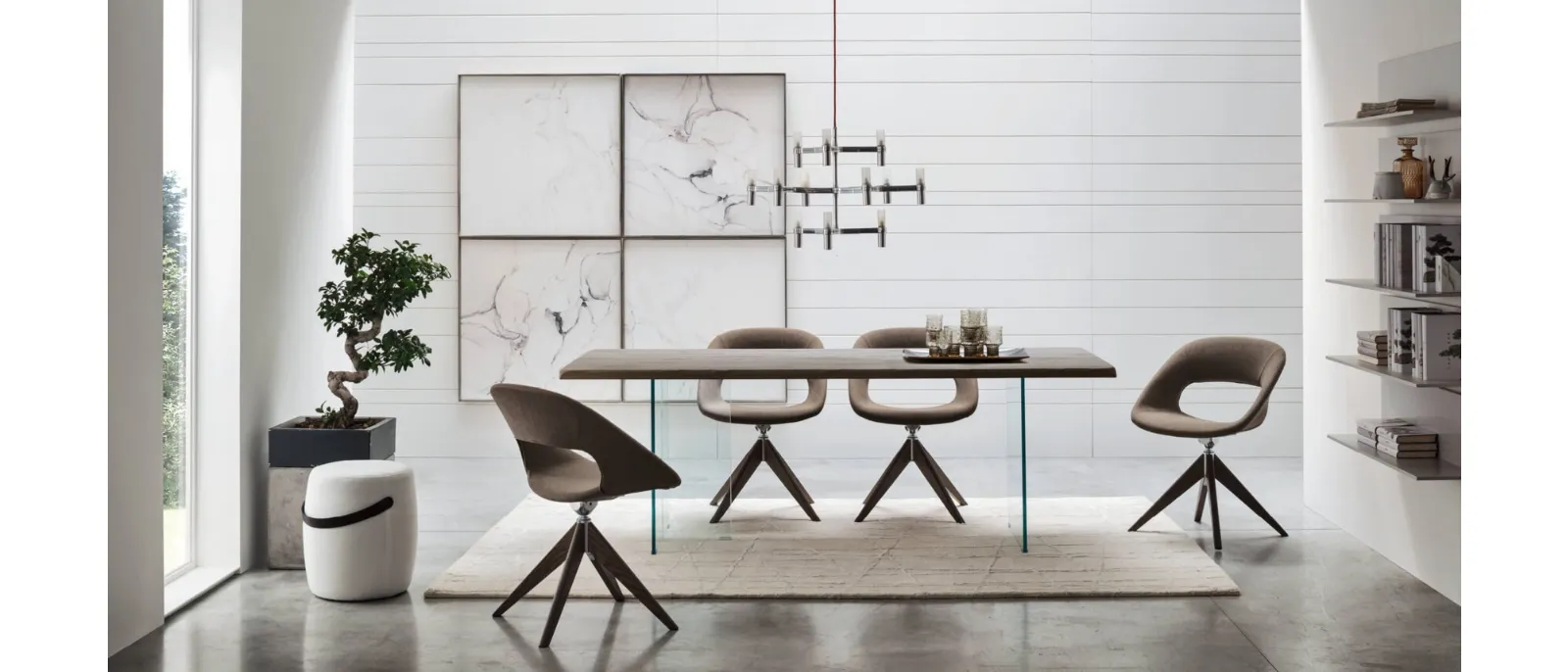 The marble top of the table, supported