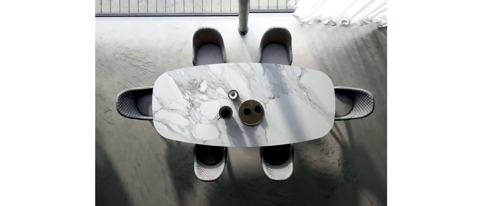 Fil8 Fixed Ceramic Table by Ozzio