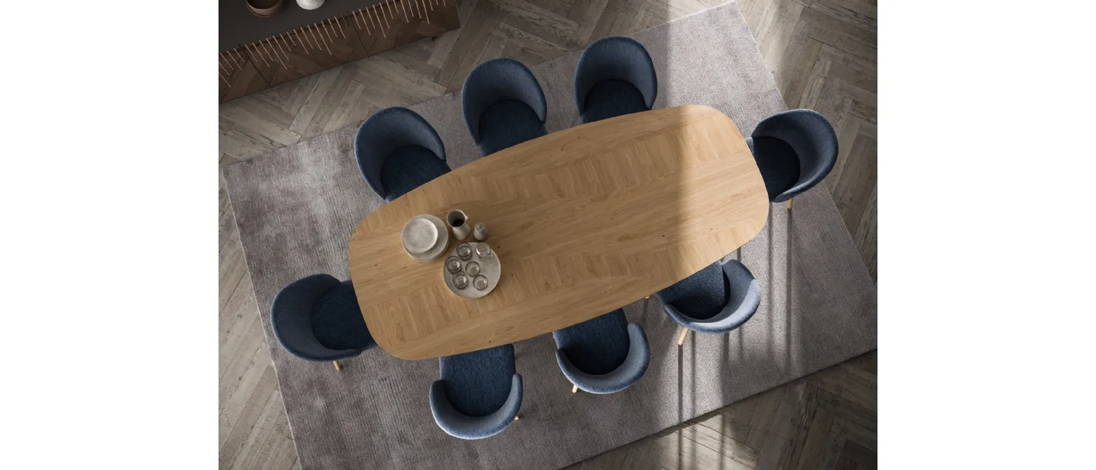 Fixed wooden table Random by Ozzio