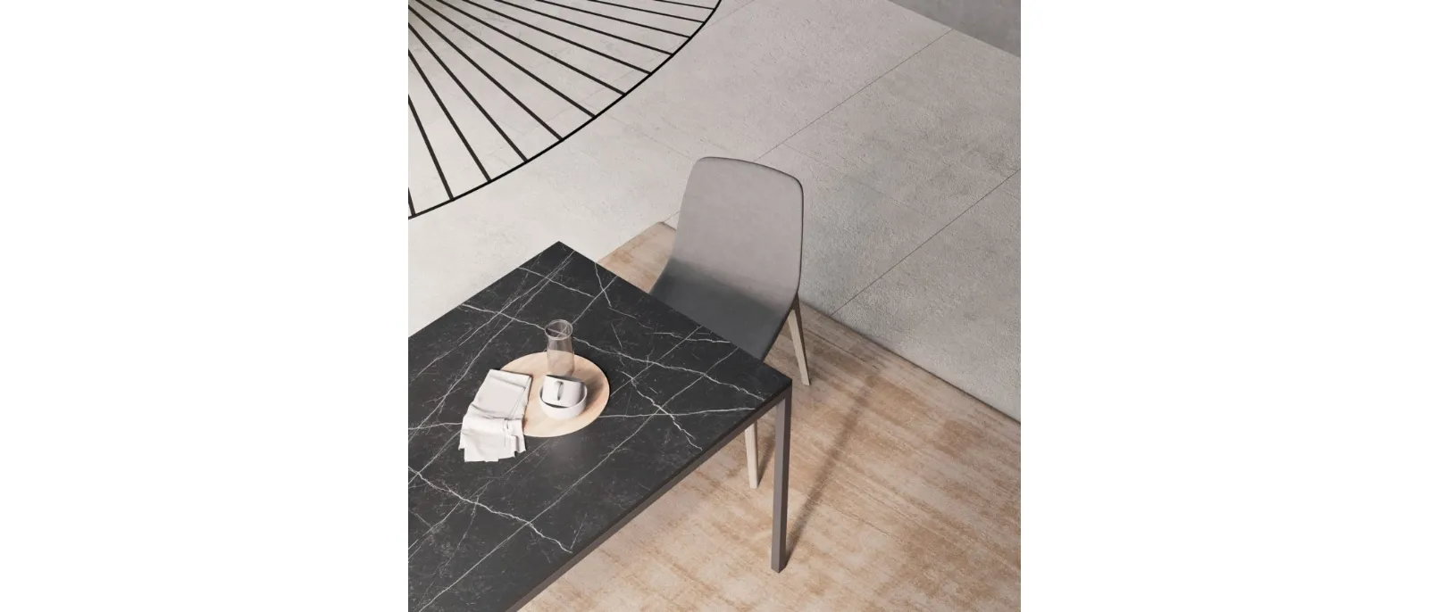 Design table with Slim 01 marble top by Orme