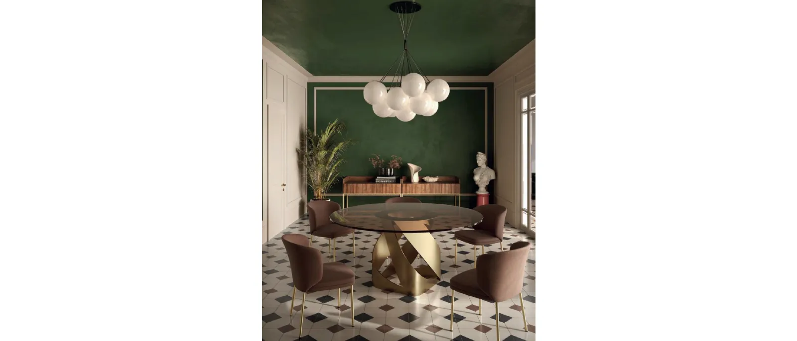 Twirl glass table by Di Lazzaro