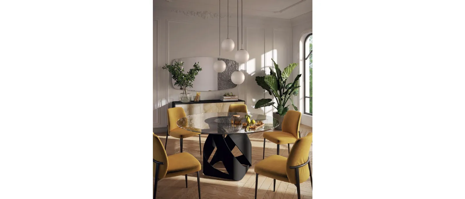 Twirl glass table by Di Lazzaro.