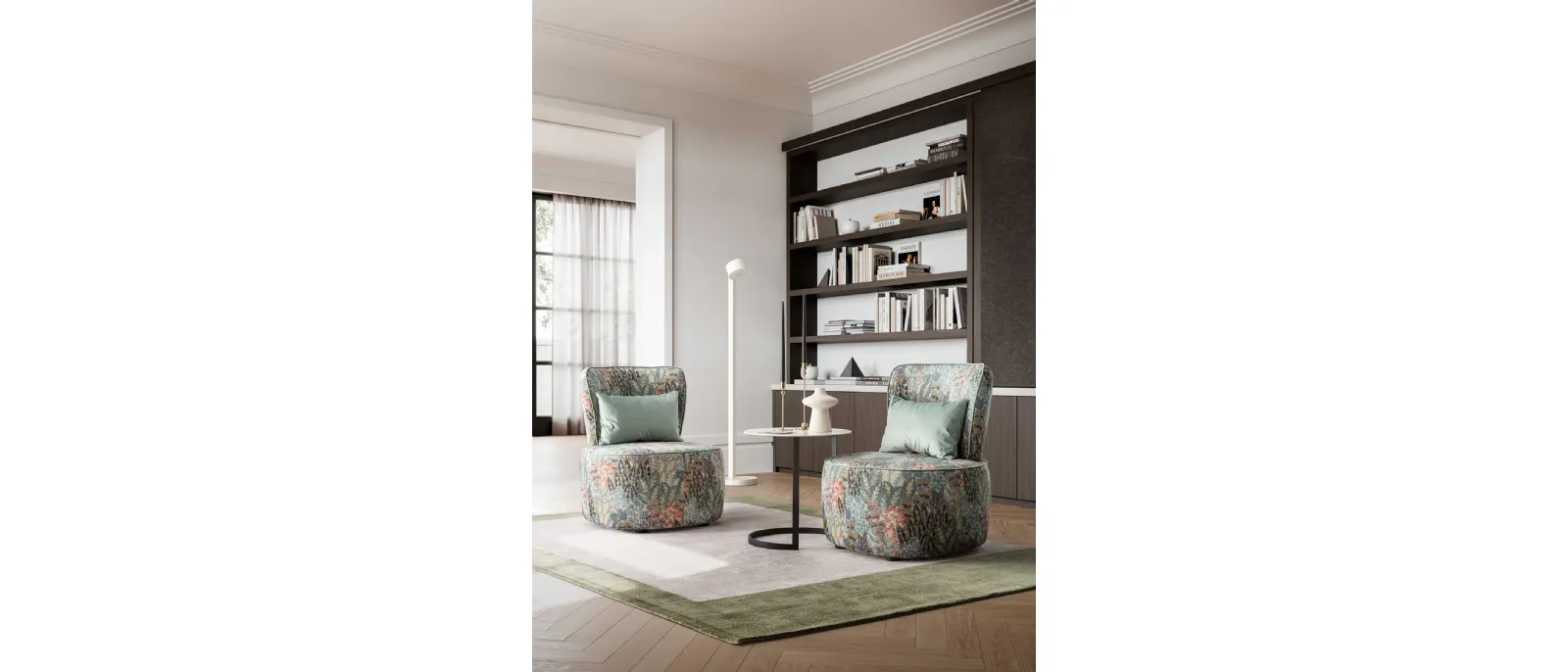 The chair design is inspired by a sofa from the