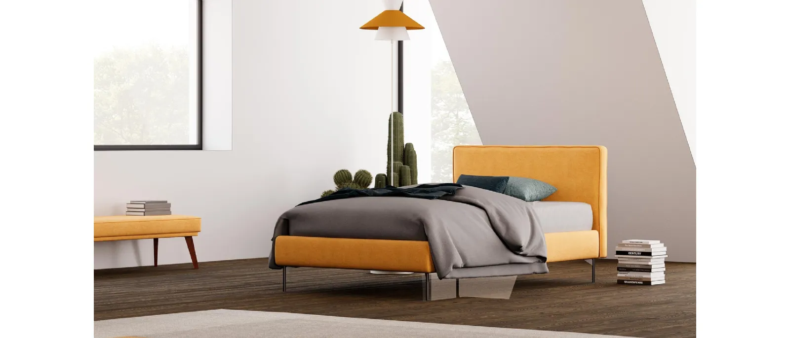 Leather Single Bed Teddie from Divaletti Home. A large soft bed