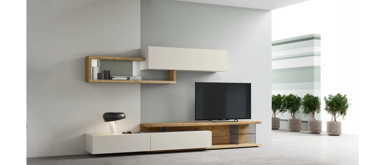 The floor tv stand sm2375 is made of lacqu