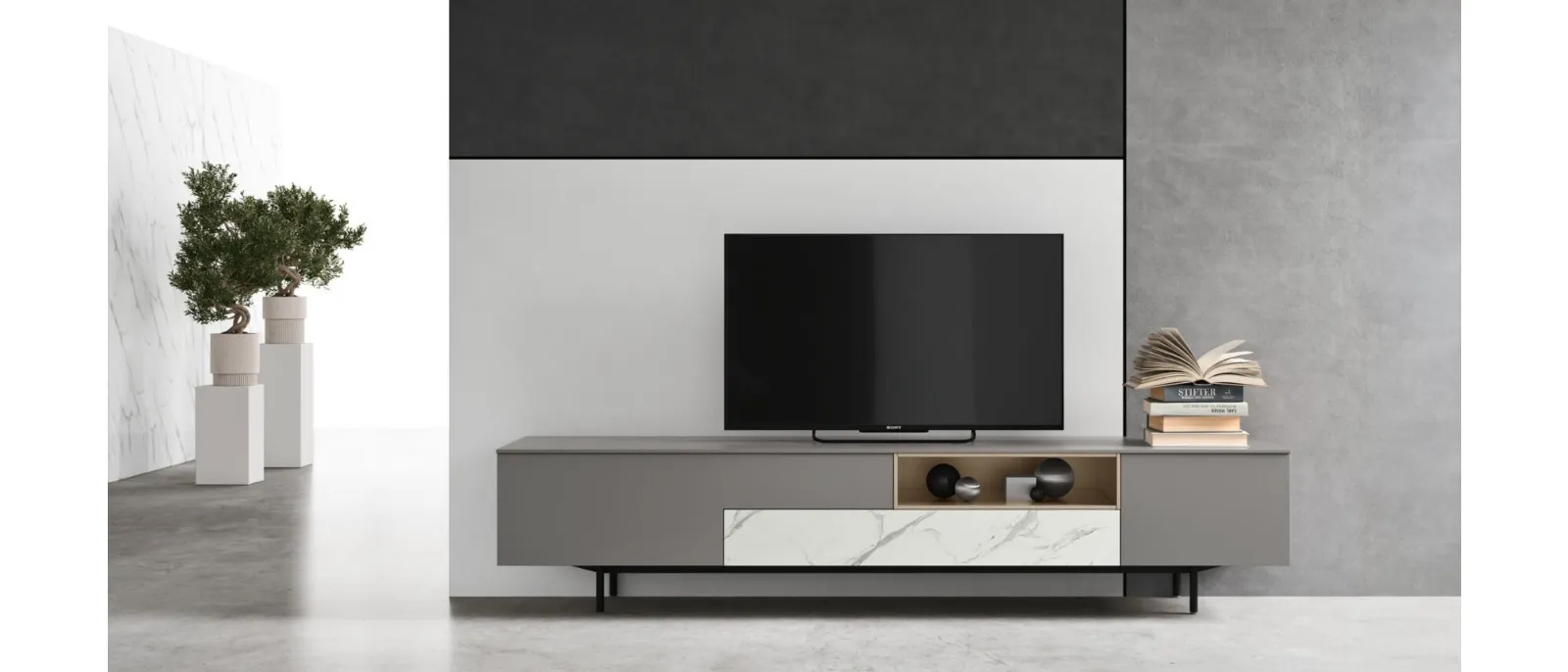 The Mobile porta tv with legs SM 2365 designed by Marcello