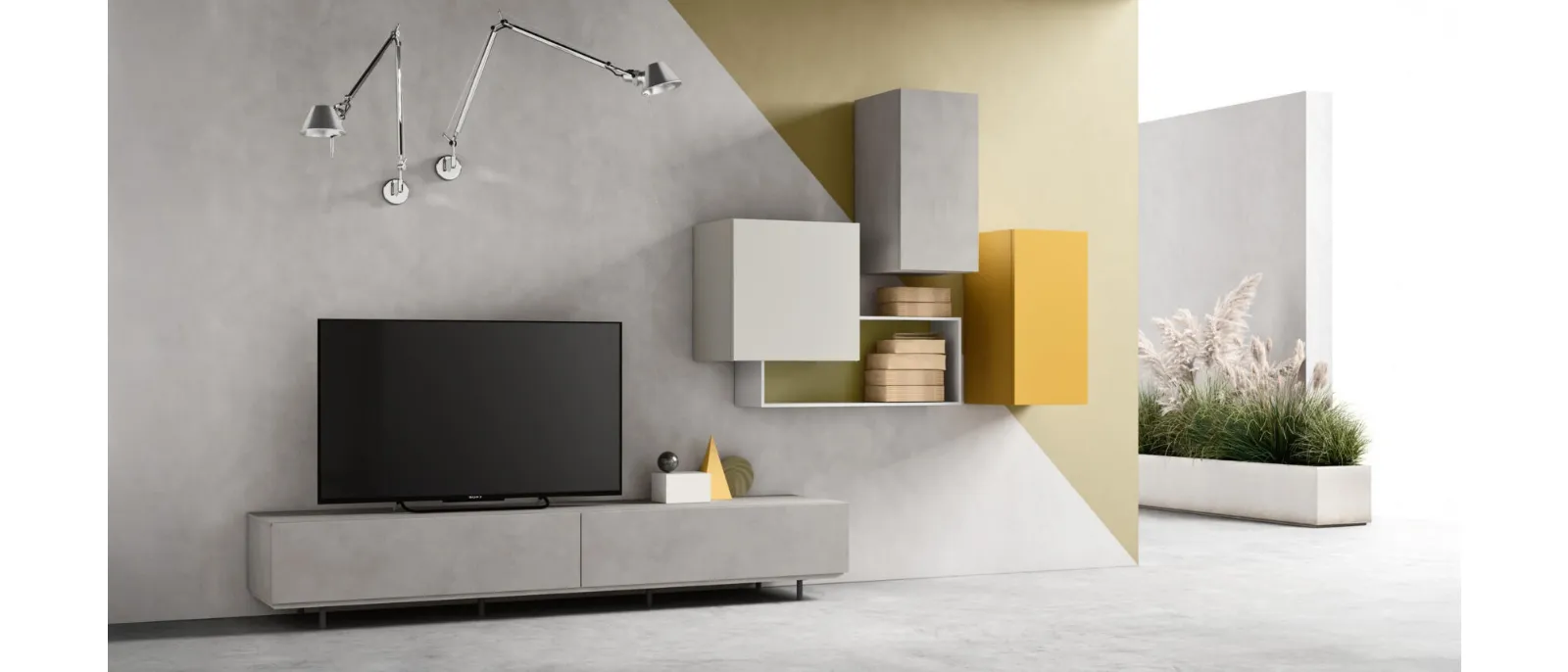 TV stand with legs Sm 2370 is designed by Maronese and