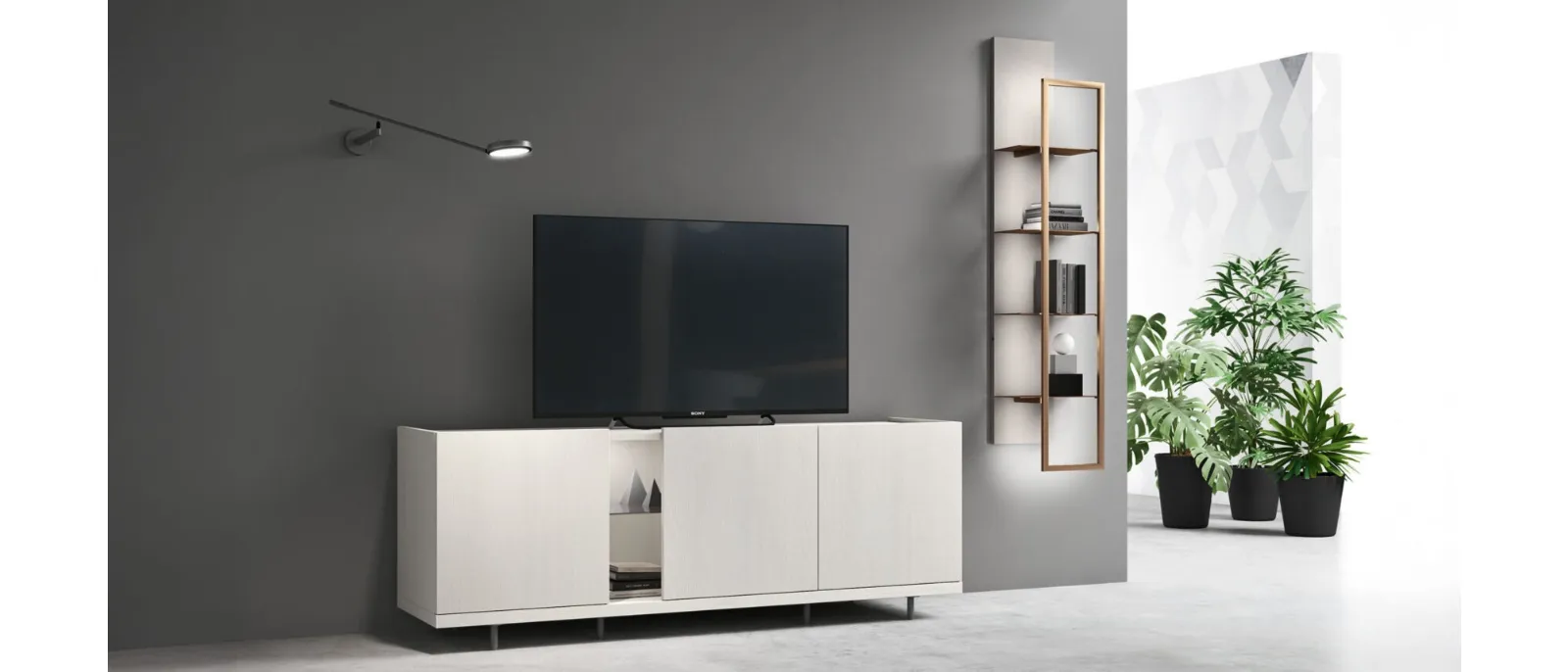 Maronese Porta tv with legs is a simple yet elegant solution for housing your audio