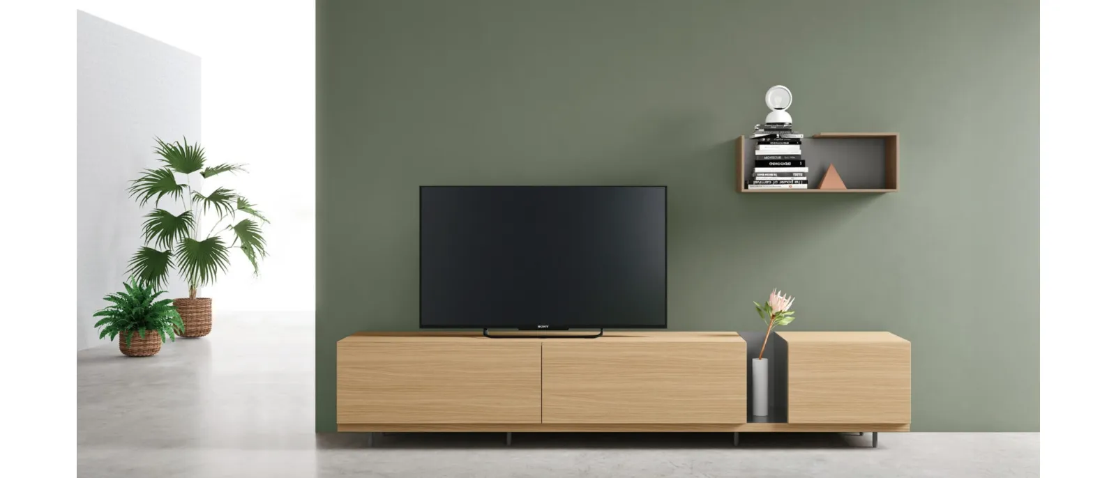 This TV stand is designed to support and display televisions ranging from 4