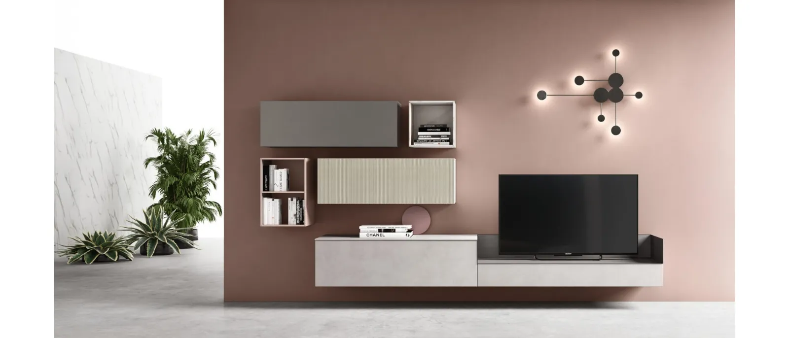 Wall-mounted TV stand SM 2371 of Maronese